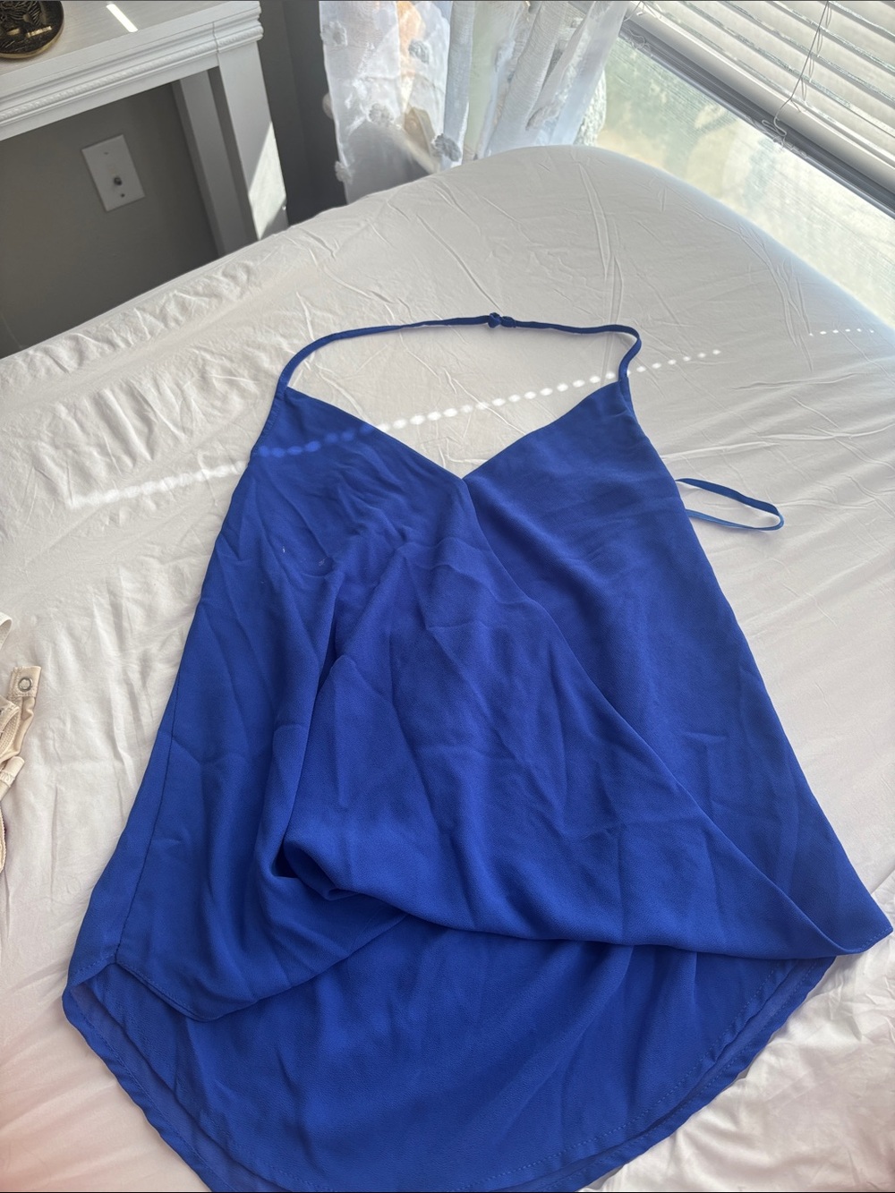 Naked Zebra Royal Blue Halter Wrap Camisole